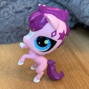 Littlest Pet Shop Horse- Hasbro LPS Pony Purple Pink Girls Kids